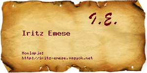 Iritz Emese névjegykártya